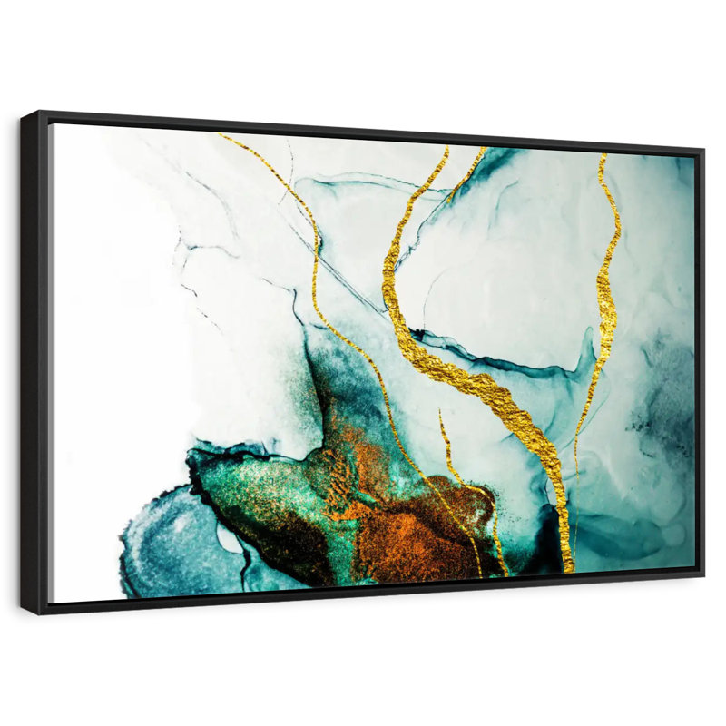 Lucilla Gold Streaks, Floating Frame Black, 40" X 27"