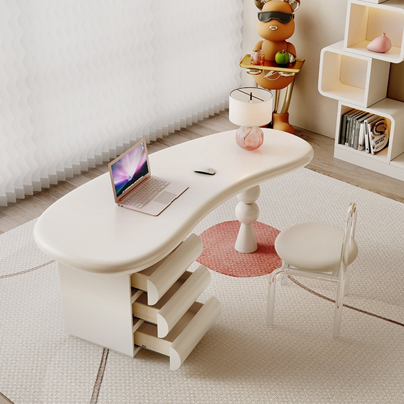 Bureau de maison de style crème, H 29,53 po x l 62,99 po x P 25,59 po