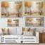 Minimalisme beige et forêt dorée sur toile-332174488-511161975
