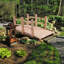 Wood Garden Bridge Garden Sign-490890399