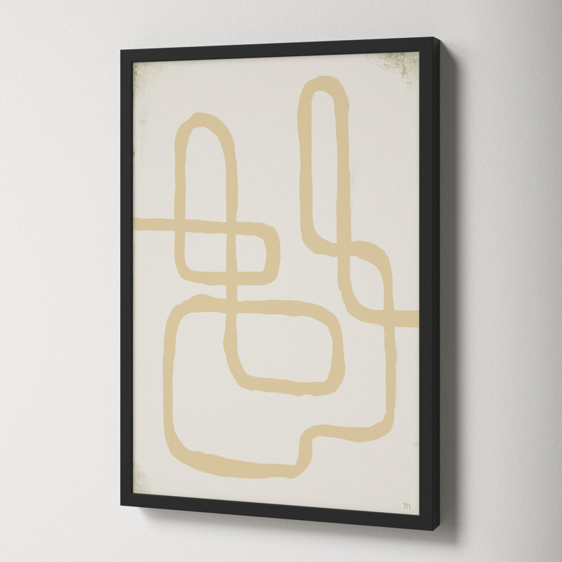 Line Works In White 1 by StudioM, Black Framed Paper, 20" H x 14" W x 1.25" D