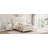 Queen Bed Frame with Adjustable Headboard, Velvet Upholstered Platform Queen Size Bed Frame, Vertical Channel Tufted, Strong Wooden Slats, No Box Spring Needed, Easy Assembly, Beige-118103176-118103171