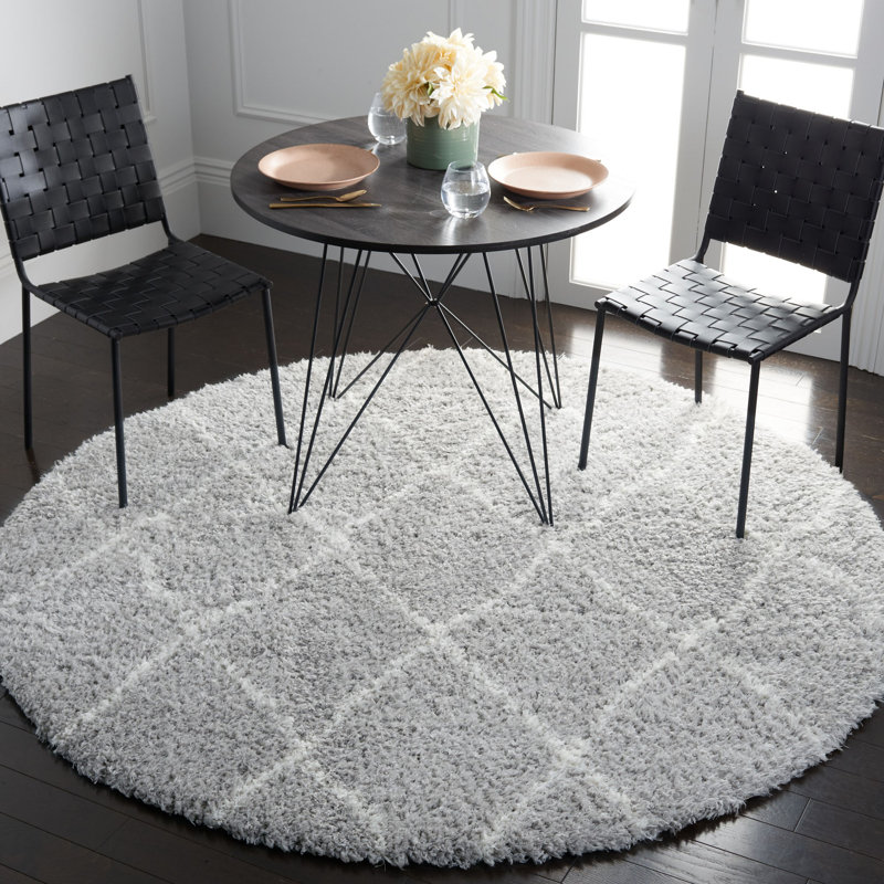 Tapis à motif géométrique Hyeon Performance, Rond 6 pi 7 po