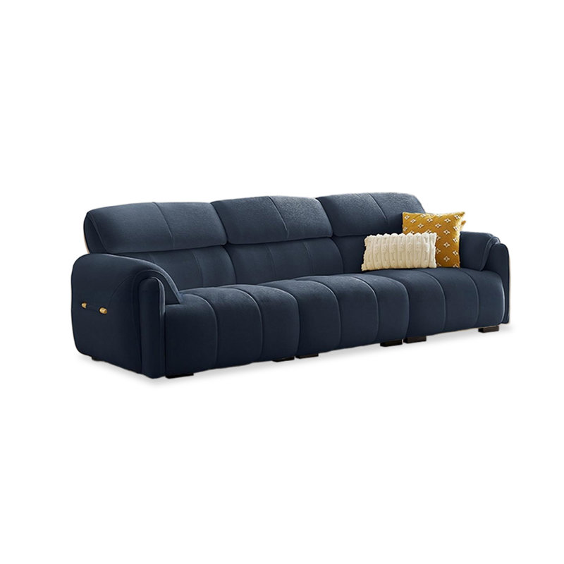 Canapé modulaire bleu en polyester, Blue, H 35,43 po x l 110,24 po x P 41,34 po