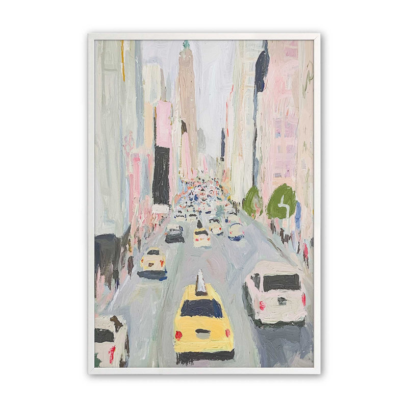 «Look up Fifth Ave I» par Walker Noble, reproduction d'art, Impression sur cadre ouvert sans papier mat, H 48 po x l 32 po