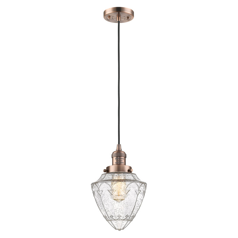Franklin Restoration - Kymeshia - Mini-luminaire suspendu à cordon de 7 po - Ampoule non incluse - - Abat-jour, Grainé