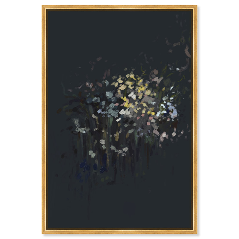 Midnight Flowers Print by Oliver Gal, 11"H x 16"W, Gold Floater Frame