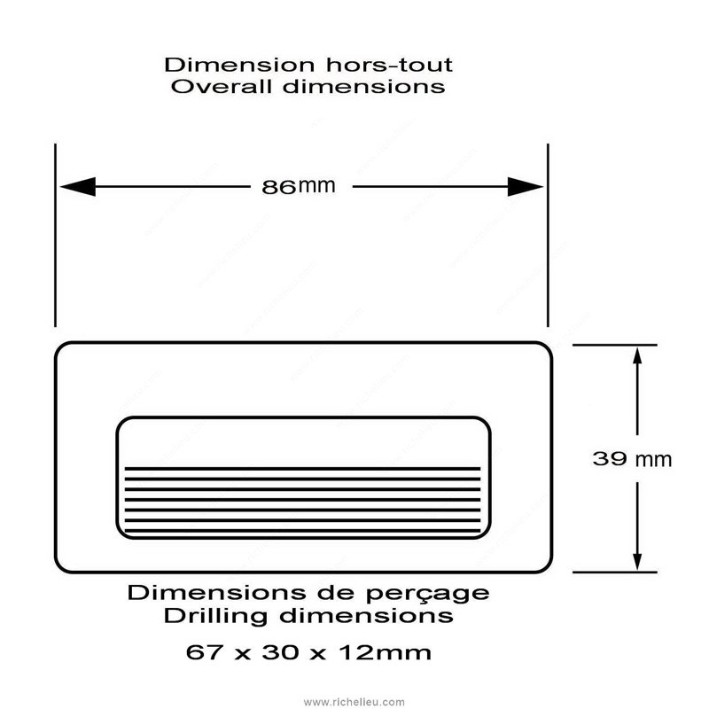 Expression 2.64" Center to Center Recessed Pull