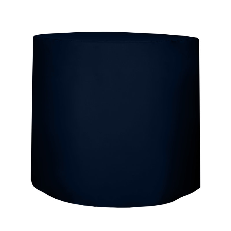 Javin Solid Color Round Tablecloth, Navy Blue, 3