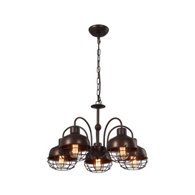 Lustre géométrique à 5 lumières