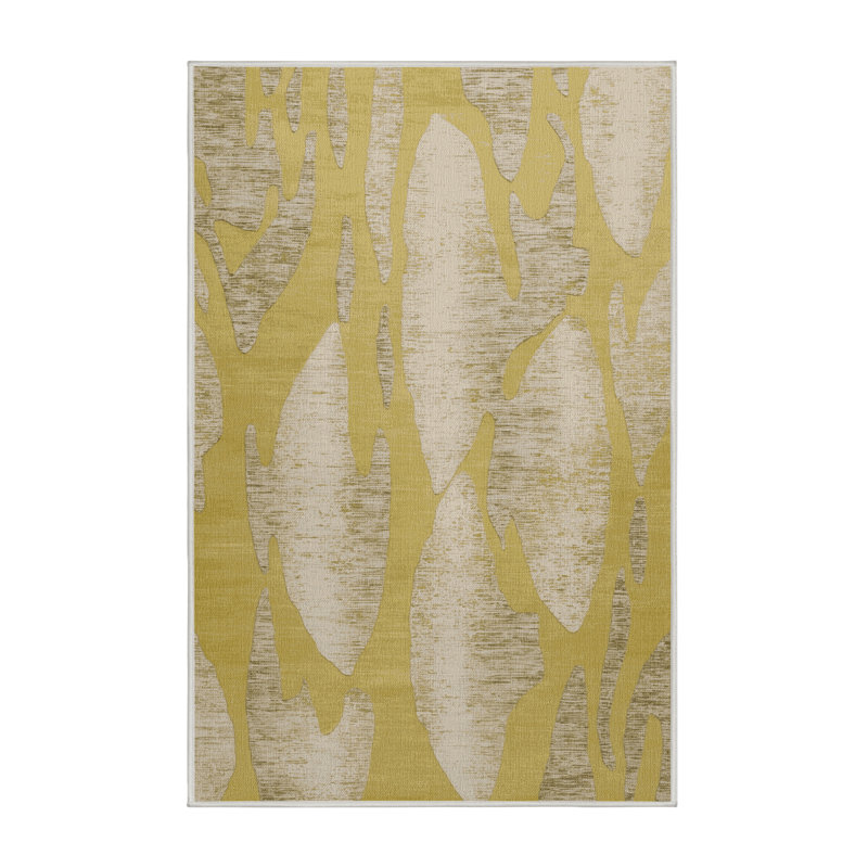 Machine Washable Abstract Beige Area Rug