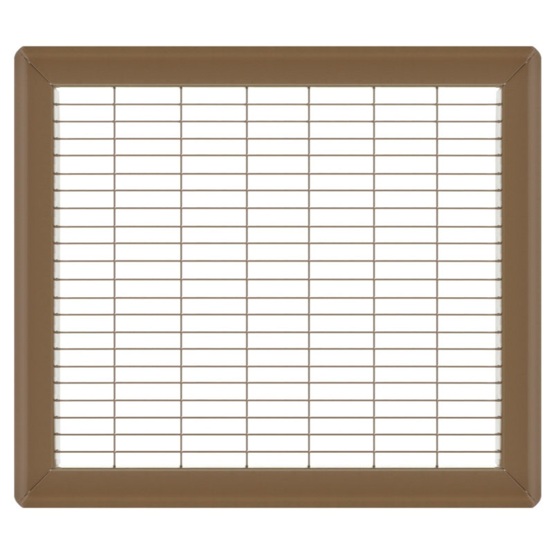 Gril de plancher brun de gros calibre, H 0,9 po x l 10 po x L 12 po