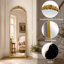 Miroir mural rétro arqué or rétro - miroir décoratif de style antique français orné, grand miroir de meuble-lavabo arqué pour entrée, cheminée, salon ou chambre à coucher, fixé au mur ou incliné-678059852-685518951