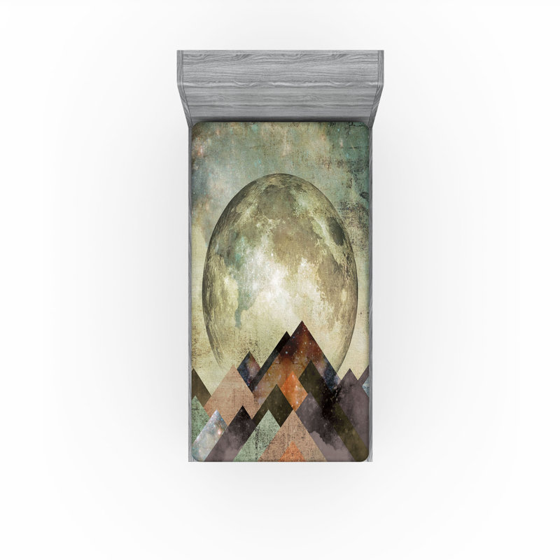 Multicolore drap-housse Ambesonne Moon, Drap-housse simple TG