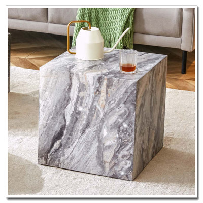ModernMDF+Sticker Material Cube Stylish Texture Design End Table