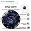 Galaxy Vortex Clock Face Art - 12'' Modern Glass Wall Clock