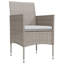  Ensemble de salle à manger de jardin PE en rotin beige, acier thermolaqué, grand verre-839761764