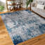Tapis abstrait bleu / crème Longino pour salon, salle à manger et chambre à coucher-1405536748