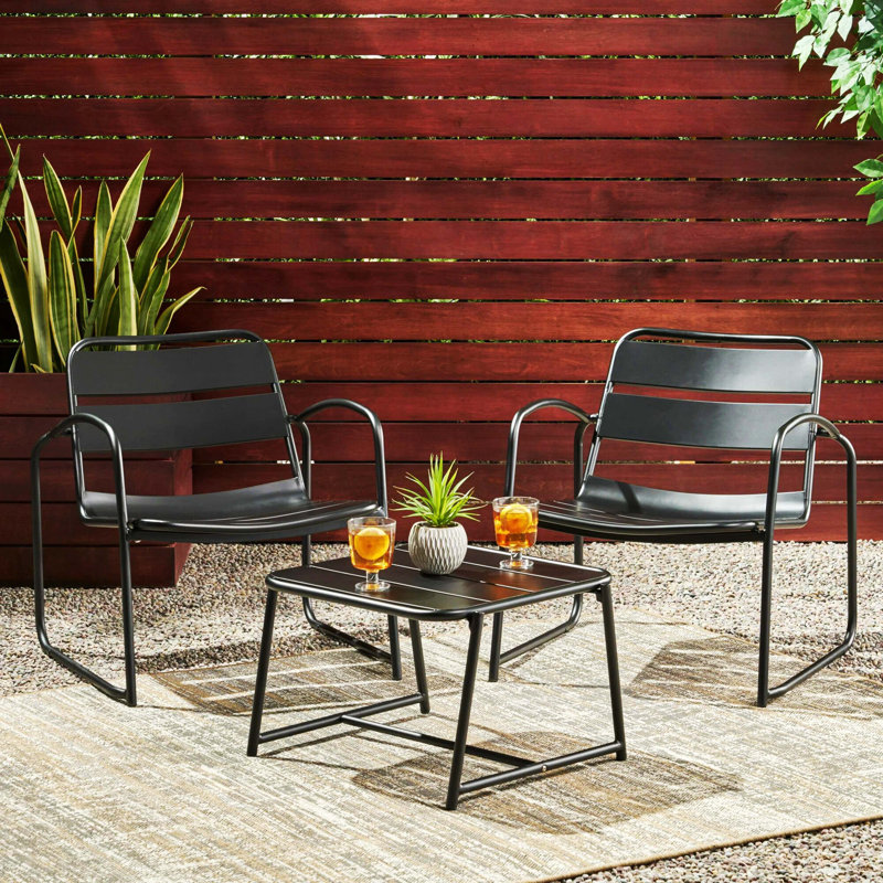 Conrad 3-Piece Chat Set, Matte Black
