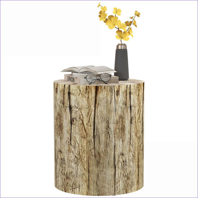 Table basse en forme de souche d'arbre en béton par HOMCOM – Usage intérieur/extérieur, aucun assemblage requis