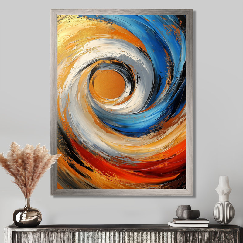 Obren - Abstract Wall Art, Argent argent, H 20 po x l 12 po, Reproduction encadrée d'une seule photo