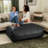 Atrium Collection Lino Ottoman - Oversized Large Couch Ottoman & Foam Filled Lounger - Faux Leather-94343013