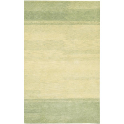 Tapis vert en laine unie touffeté à la main Frias Authentic