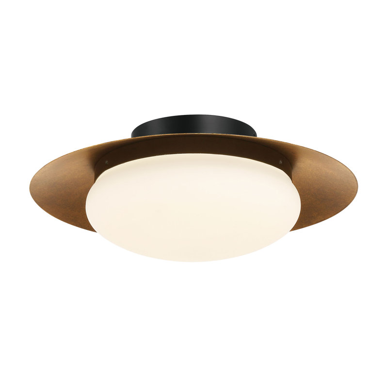 Plafonnier encastré en verre Haines, H 5,375 po x l 15 po x P 15 po