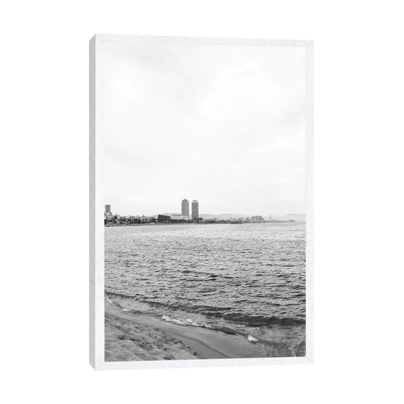 Barcelona Coast II by Bethany Young - Print on Canvas, 101.6cm H x 66.04cm W x 3.81cm D, White Framed