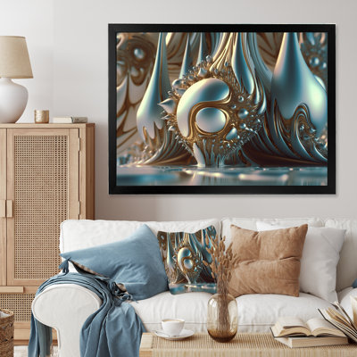«Fractal Turquoise Cosmic Architecture I», reproduction sur toile