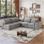 Canapé 99 * 103 po Cloud, tissu en velours côtelé, sièges profonds, conception à deux couches, coussin amovible, sans assemblage, combinaison de bricolage pour le salon, la chambre à coucher, la salle de conférence, l’appartement, gris-38870000