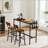 Bar Table Set with wine bottle storage rack