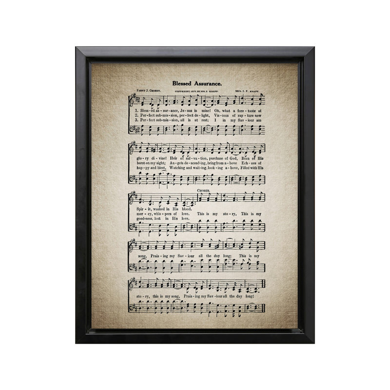 Drap hymnal Blessed, Cadre noir, Canevas, H 24 po x l 32 po