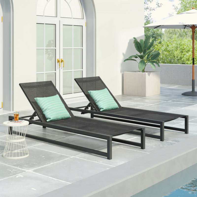 Ensemble de chaises longues polyvalentes et réglables pour le plaisir et la détente en plein air, 2 pièces