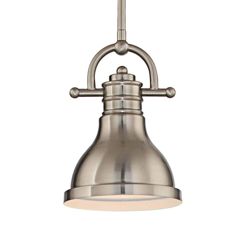 Mini-luminaire suspendu d'intérieur en nickel brossé 1 lumière DEL avec bol en forme de cloche