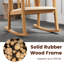 1 chaise berçante PCS avec assise rembourrée, dossier à lattes et accoudoirs courbés pour le salon-182837302-182837300