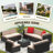 8-Persons Rattan Patio Furniture Conversation Set Outdoor Sectional Sofa for Backyard-1022562437