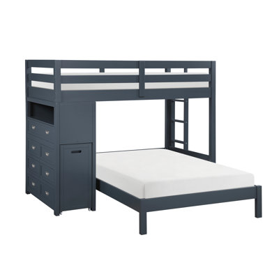 Inderpreet Twin Over Full Loft Bunk Bed With 7-Drawer Chest And Hidden Desk