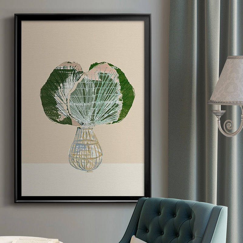 «Woven Tropical Leaf I», reproduction encadrée de qualité supérieure - prête à être accrochée, Noir