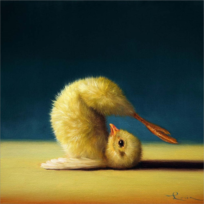 «Yoga Chick Plow Pose» par Lucia Heffernan, impression sur toile tendue