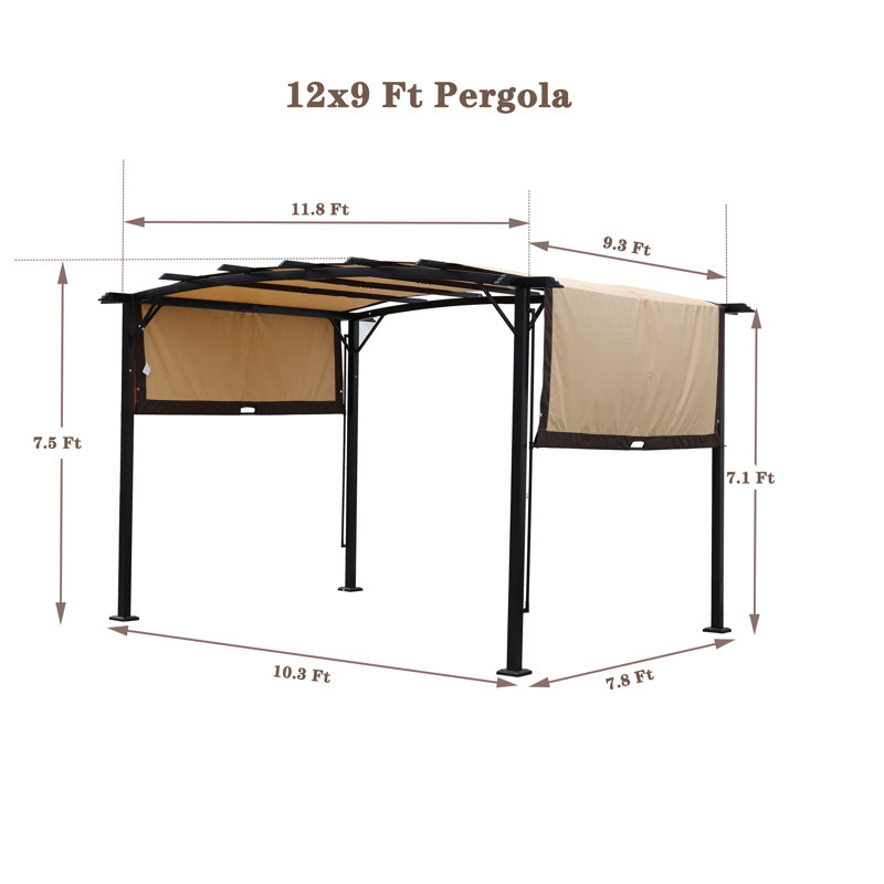 Pergola en acier avec auvent