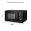 Tower T24042BLK Manual Microwave with Sleek Mirror Door, 800W, 20L, Black & Chrome