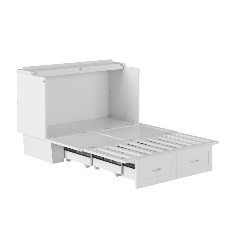 Commode Dahlia Murphy avec tiroir de rangement et chargeur intégré, Double, Blanc