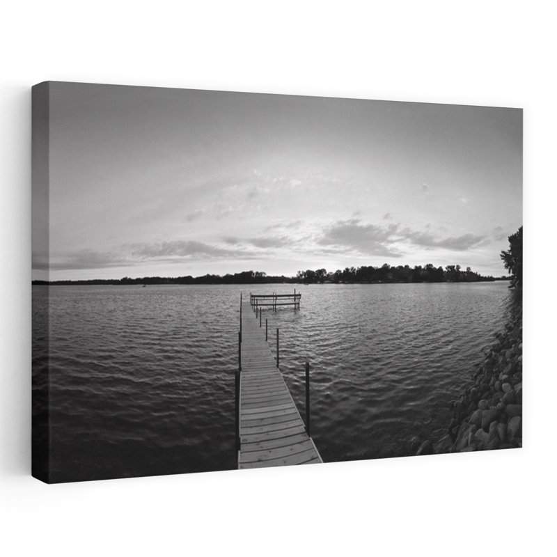 Jetée dans un lac, lac Minnetonka, Minnesota, États-Unis, paysage contemporain abstrait, art, H 24 po x l 36 po