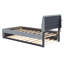 Lit plateforme tapissier simple avec lit gigogne Teddy