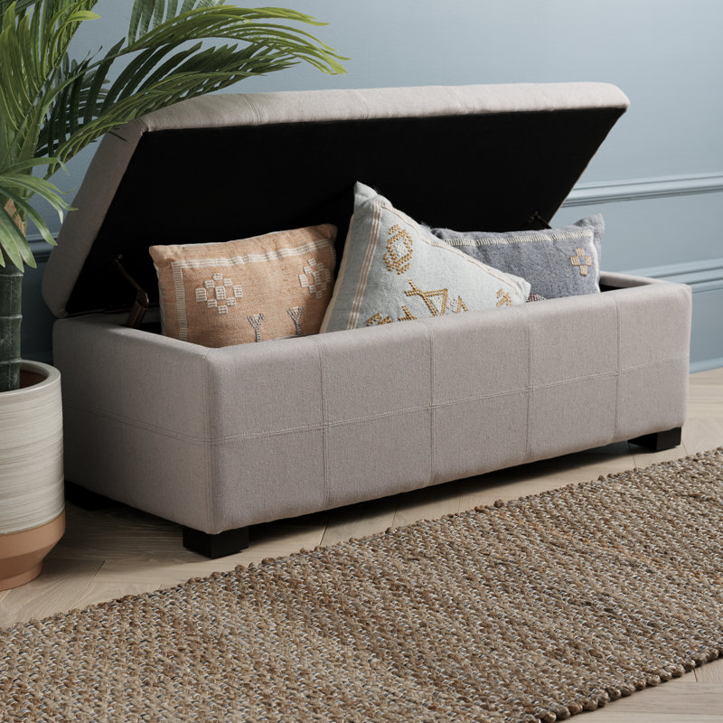 Maiden Linen Upholstered Storage Bench