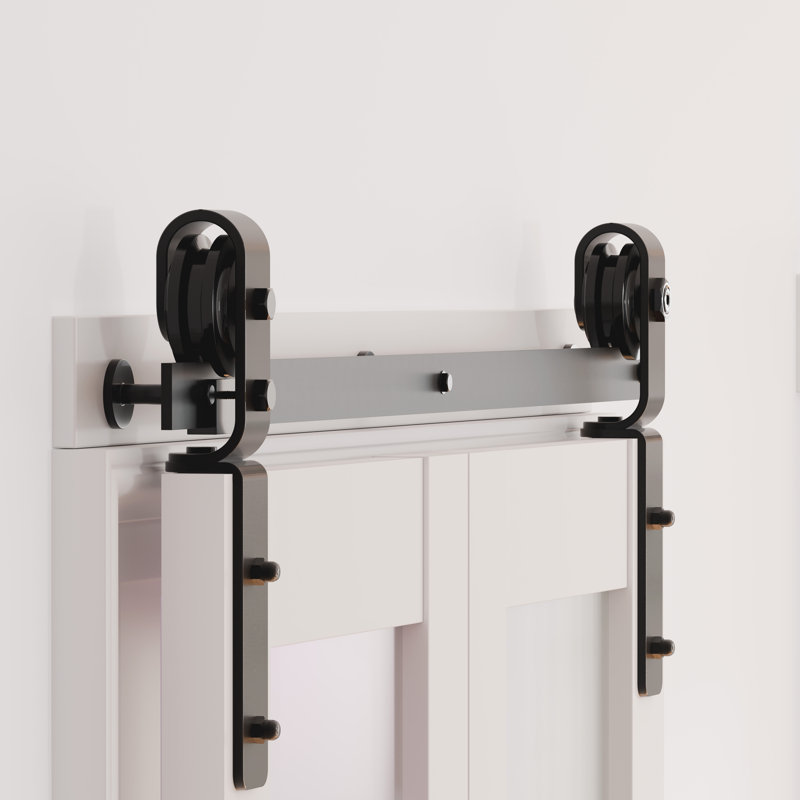 Porte de grange pliante en verre givré 3 pièces avec quincaillerie Lite, 72 po x 84 po