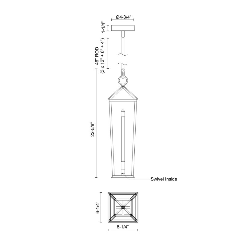 Delphine 1 - Light Pendant, Urban Bronze