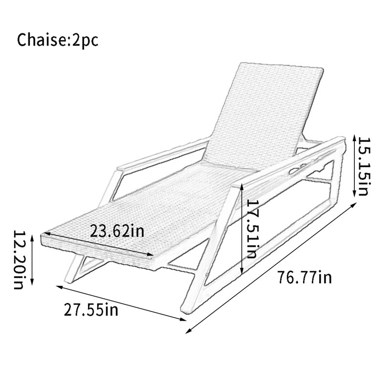 Larralde Outdoor Metal Chaise Lounge
