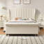Lit capitonné arqué Modern, grand, velours crème-1764368622-1764368623